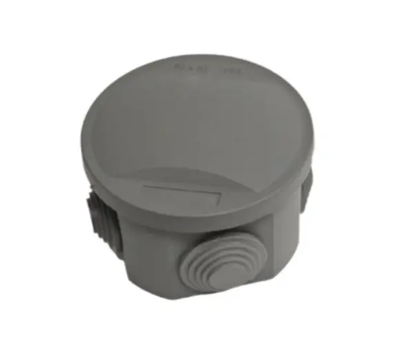 Caja de Paso PVC Redonda 80x50 mm Antillama Gris Sin Goma - Elektron