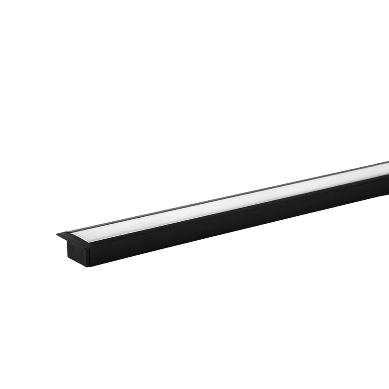 Perfil Decor Simple Embutir Alum 2M 25x14,5 mm Negro 412520Ex-01 - Blumenau