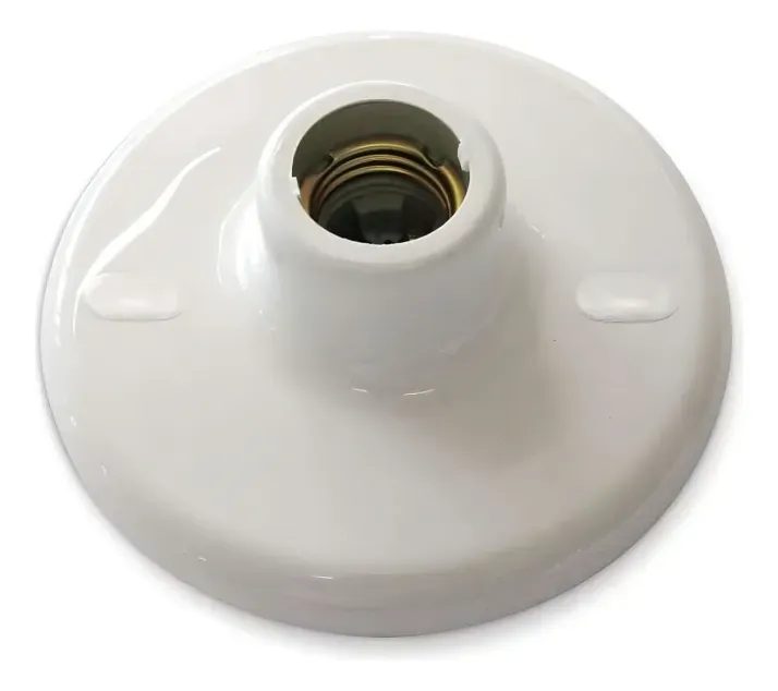 Porta Lámpara Plafón Blanco Con Cerámica E27 - Blumenau