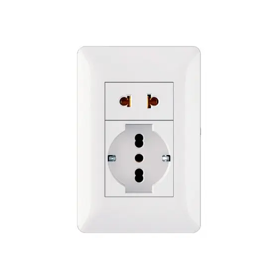 Toma Schuko+Toma Euroam Blanco C19944 Alpes Curv - Elektron