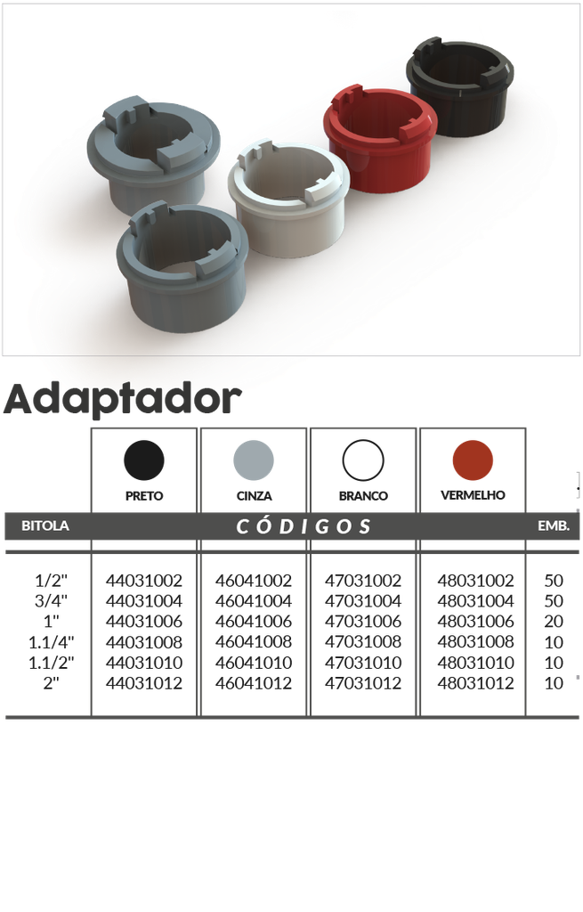 Terminal a Presión Gris 1 pulg. - 46041006 Master Plásticos