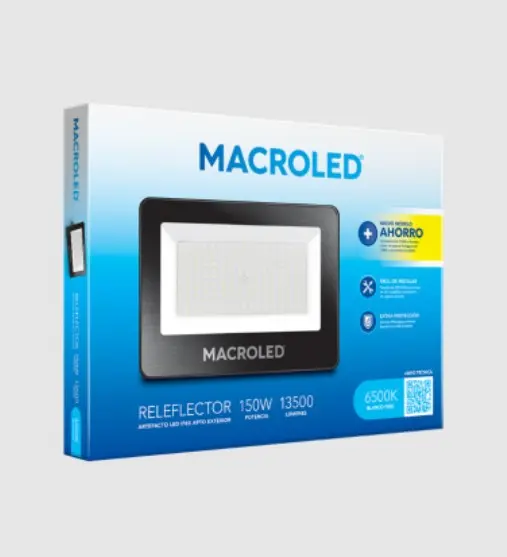 Proyector LED Slim 150W 6500K 220V Negro - Macroled