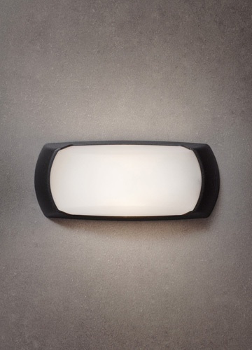 Aplique Tipo Tortuga Oval Negro Opal IP65 - Fumagalli