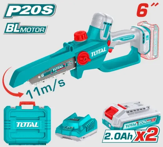 MOTOSIERRA MINI A BATERÍA 20V 15CM (6 PULG) 2BAT/CAR - TGSLI20662 TOTAL
