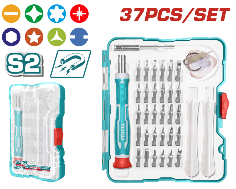 DESTORNILLADOR DE JOYERO CON PUNTAS (37 PZS) - S2 - TOTAL