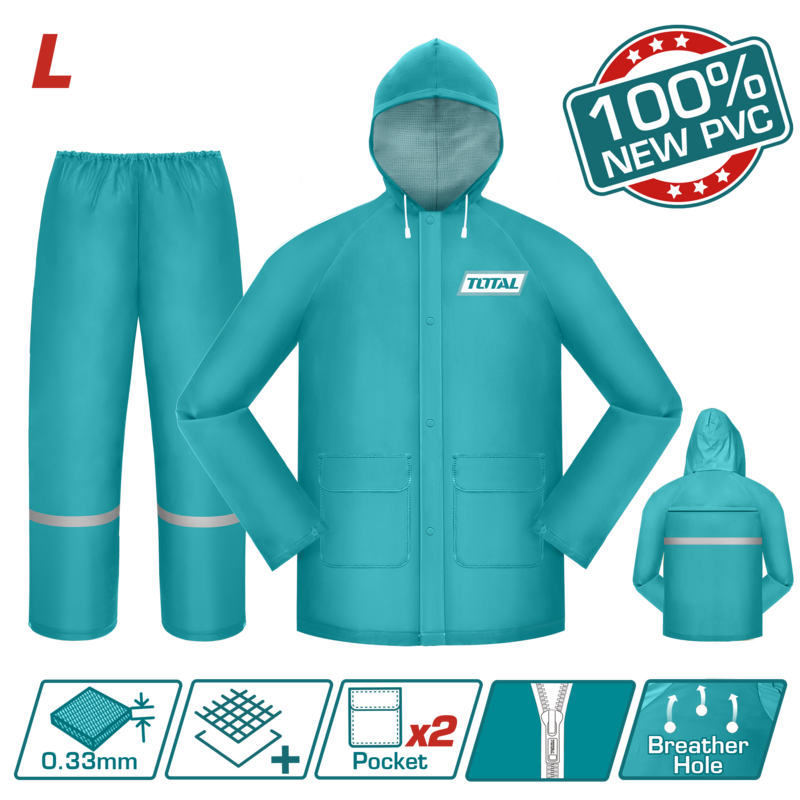 CHALECO Y PANTALON PARA LLUVIA TALLE L - TOTAL