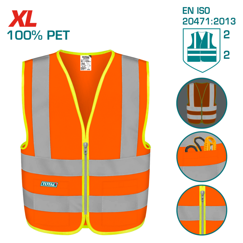 CHALECO REFLECTANTE XL NARANJA FLUORESCENTE - TOTAL