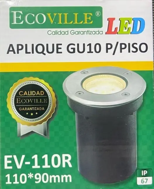 Aplique Embutir p/ Piso GU10 IP67 - EV 110R Ecoville