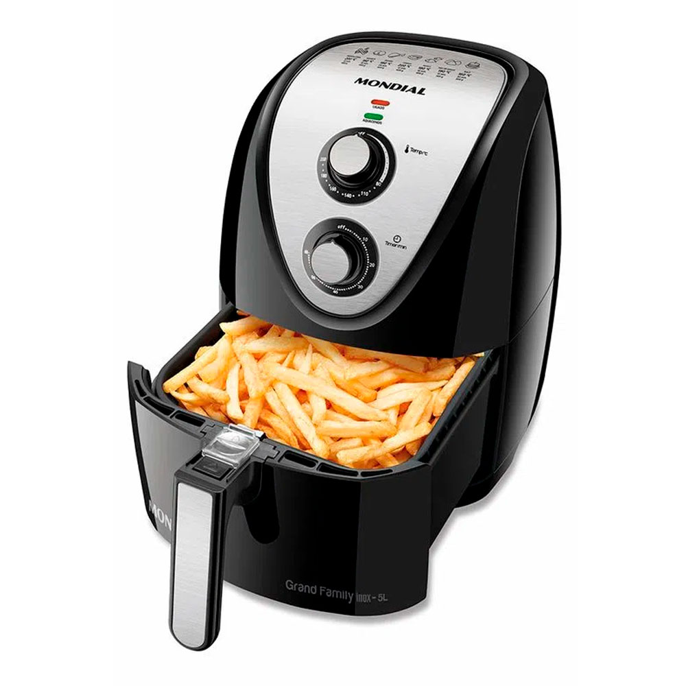 AIR FRYER - GRAND FAMILY - INOX - 5L 
BLACK / INOX 
 AFN-50-BI - MONDIAL