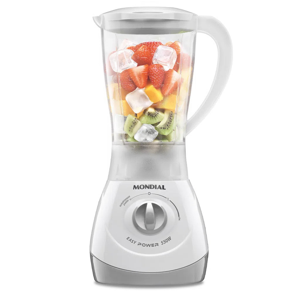 LICUADORA EASY POWER 
JARRA PP INQUEBRAVEL 
2 VELOCIDADES - 550W 
 L-550-W - MONDIAL