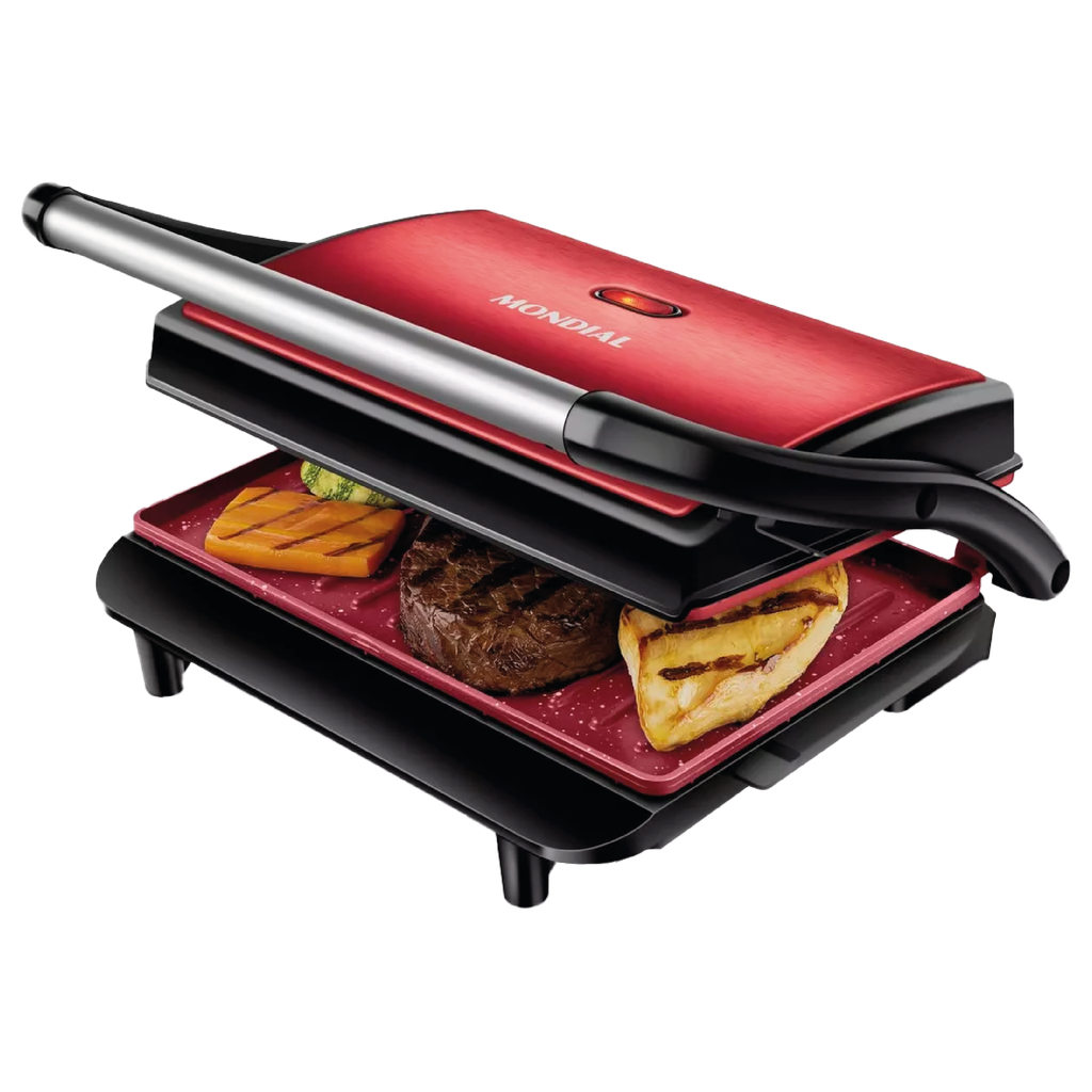 PRESS GRILL  RED CERAMIC PG01RC  MONDIAL