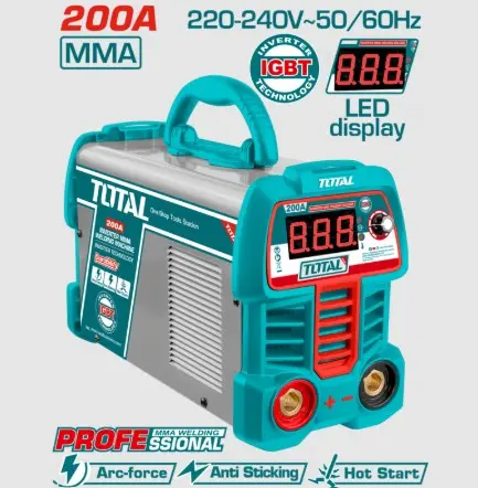 SOLDADORA MMA INVERTER 200A Pantalla LED - TW220069 - TOTAL