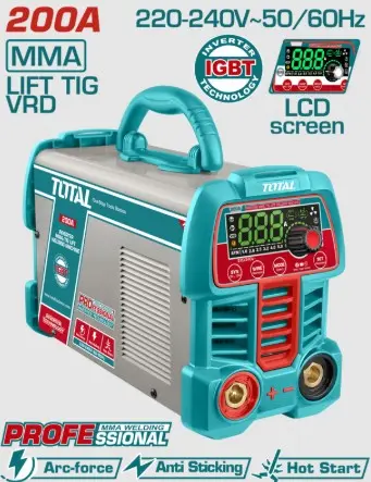SOLDADORA MMA/LIFT TIG INVERTER 200A Pantalla LCD - TW2200691 - TOTAL
