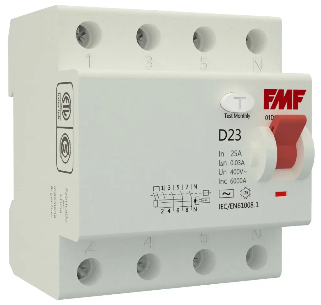 Disyuntor Diferencial 4P 30A - 30mA AC - FMF