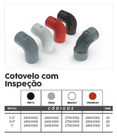 Codo 90° con Inspección Blanco 3/4 pulg. - 27061004 Master Plásticos