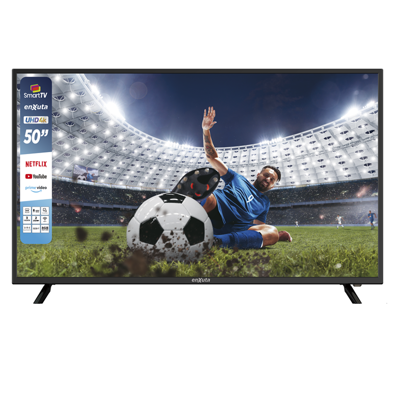 LED SMART 50 Pulgadas 4K, Webos, Netflix, Prime Video, Control por Voz, Bluetooth, ISBD-T - LEDENX1250SDF4KW Enxuta
