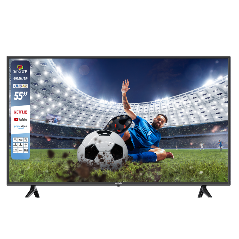 LED SMART 55 Pulgadas 4K, Webos, Netflix, Prime Video, Control por Voz, Bluetooth, ISBD-T - LEDENX1255SDF4KW Enxuta