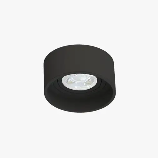 Spot Moon Tube Low para Dicro MR16 Semi Embutir Circular Negro 90X50mm