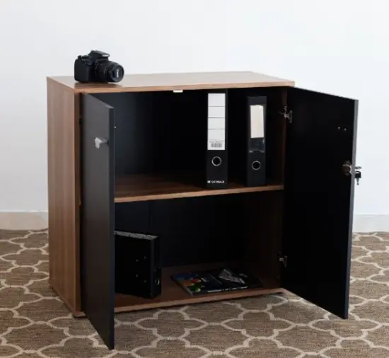 Armario Bajo 2 Puertas Star Nogal Negro