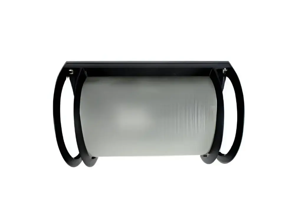Artefacto Tipo Tortuga Aluminio Rectangular c/ Vidrio Satinado Negro - VCP