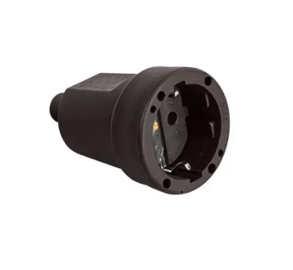 Ficha Hembra Schuko con goma 16A Negro - Conatel