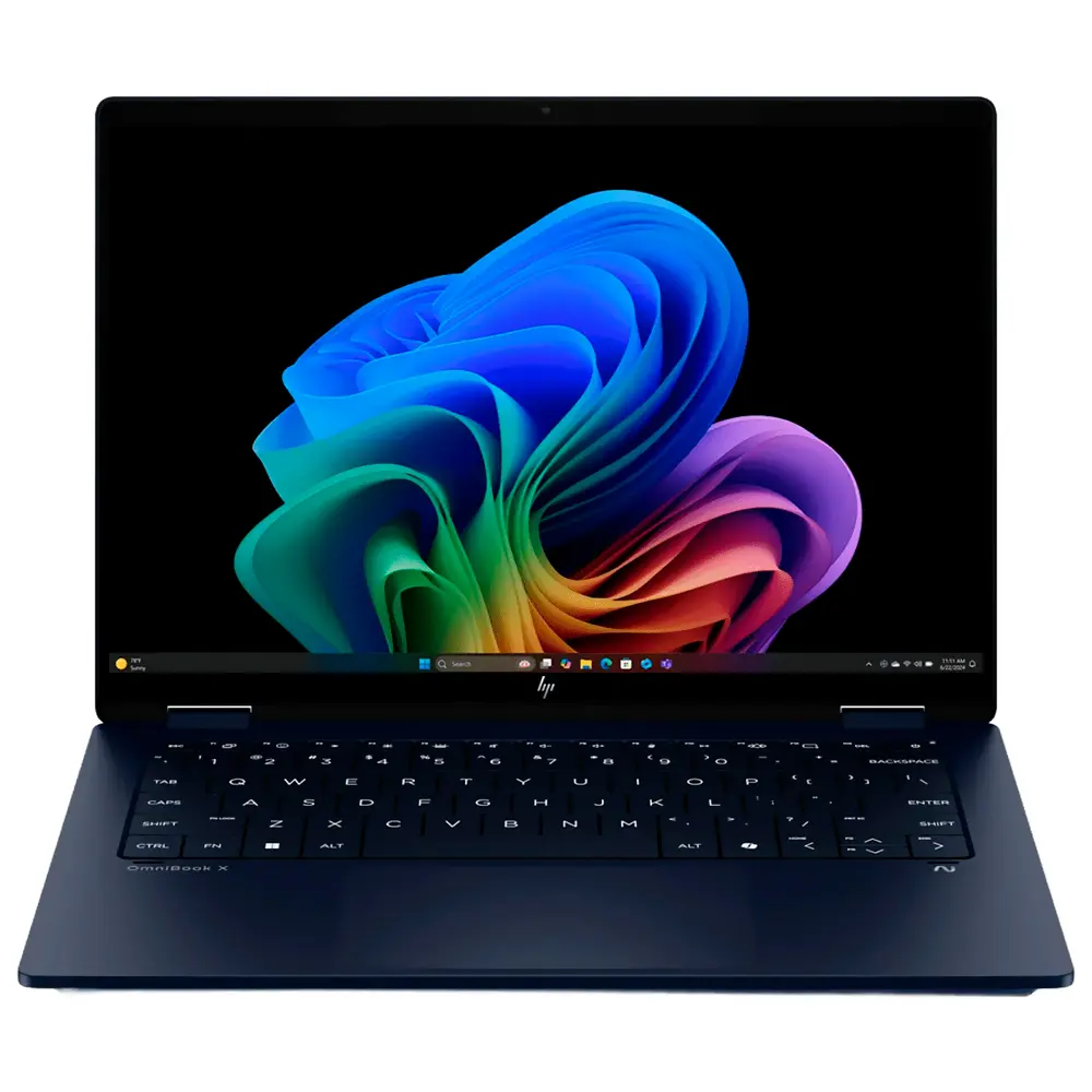 Notebook HP Omnibook X Flip AI 14-FM0023DX Intel Core Ultra 7 256V Pantalla Touch 2K 14.0" / 16GB de RAM / 1TB SSD / Win11Home - Azul (Inglés)