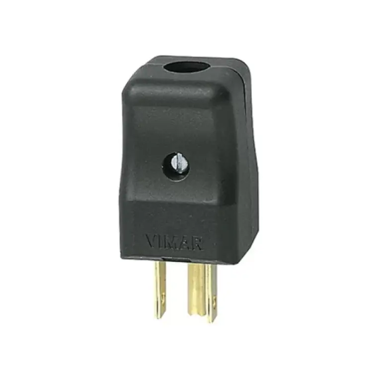 Ficha Macho Negro 2P + T 15A p/ computadora 01096 - Vimar