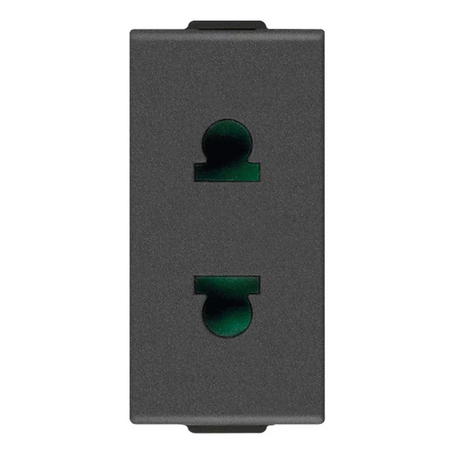 Toma de corriente SICURY 2P 16A USA+EU 250V Carbón - 09234.CM VIMAR