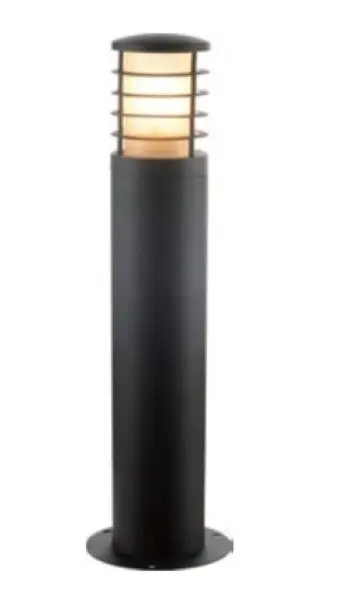 Farola Exterior 1L E27 65cm Negro con Rejillas