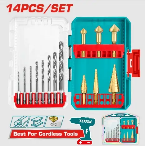 JUEGO DE MECHAS DE PERFORACIÓN Y MECHAS ESCALONADAS (14 PZS) - TOTAL
