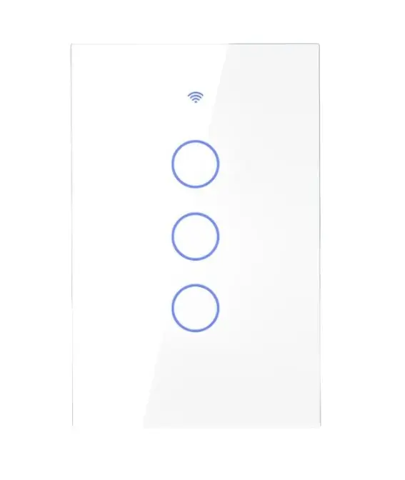 Interruptor de Luz Inteligente Touch Moes Zigbee ZS-US3-LN-WH-MS 3 Botones Blanco Wifi - Moes