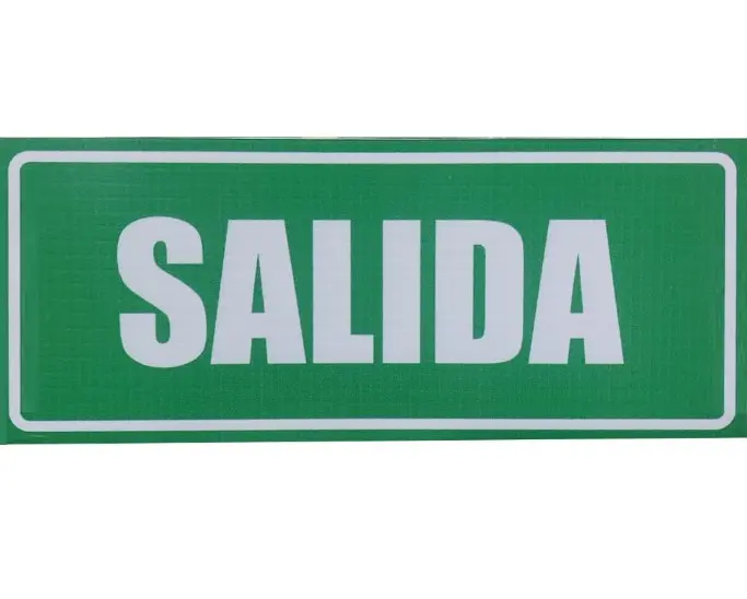 Cartel de SALIDA 24x10cm PVC