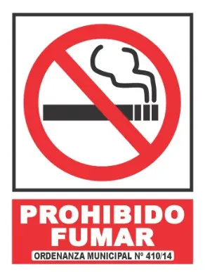 Cartel "PROHIBIDO FUMAR" (40x30)