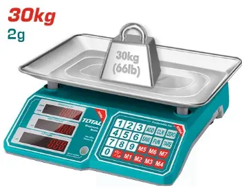BÁSCULA ELECTRÓNICA 30KG - TOTAL 