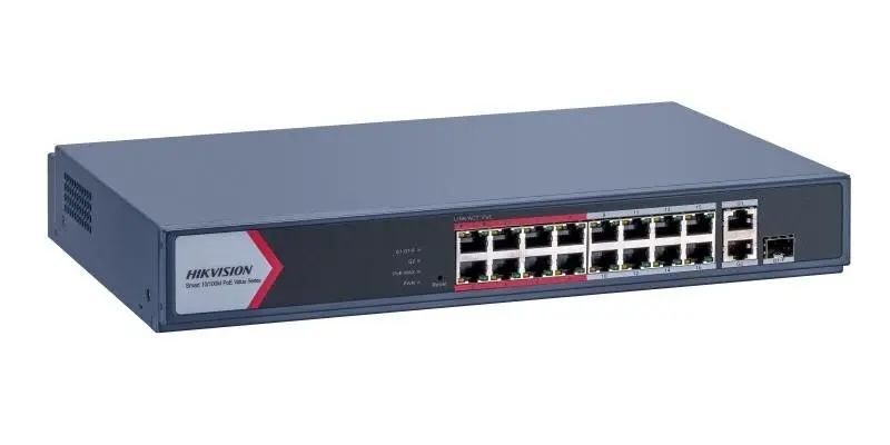 Switch PoE 16 Puertos Fast Et. +1RJ +1SFP Smart DS-3E1318P-EI/M - HIKVISION