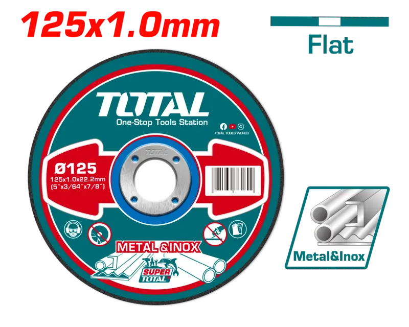 Disco de Corte Metal 125x1mm -TOTAL