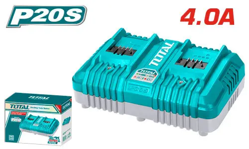 Cargador de Batería Dos Puertos 20V4A - TOTAL