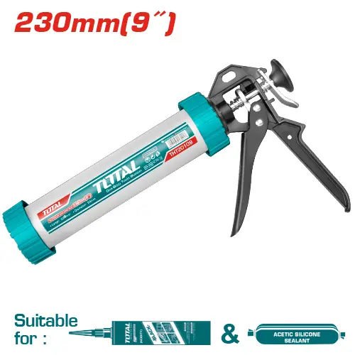 Pistola de Calafateo (Tubo Silicona) de Aluminio 230mm - TOTAL