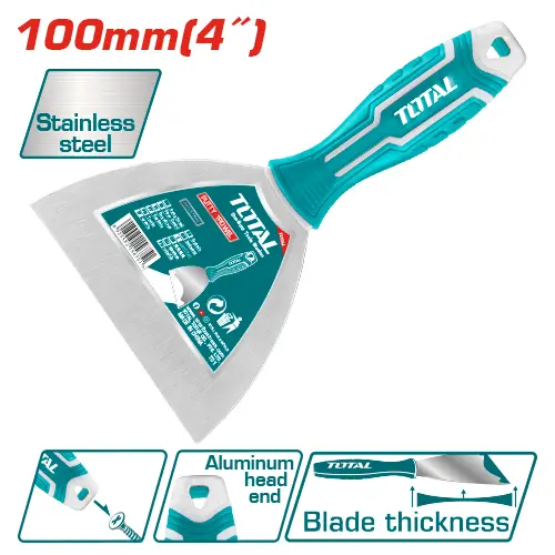 Espátula para Masilla 100mm con Extremo de Aluminio - TOTAL
