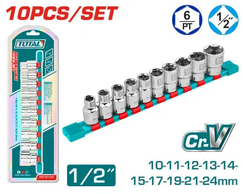 Juego de Llaves Tubo de 1/2 10-24mm (10 Pzs) - CRV - TOTAL