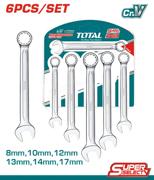 Juego de Llaves Combinadas 8-17mm (6 Pzs) - CRV - TOTAL
