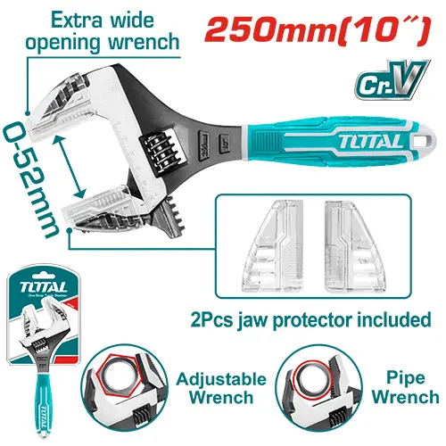Llave Ajustable y de Tubos 2-en-1- CRV - TOTAL