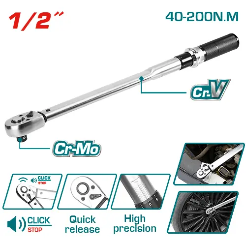 Llave de Torsión (Torquímetro) 1/2 40-200N.m - TOTAL