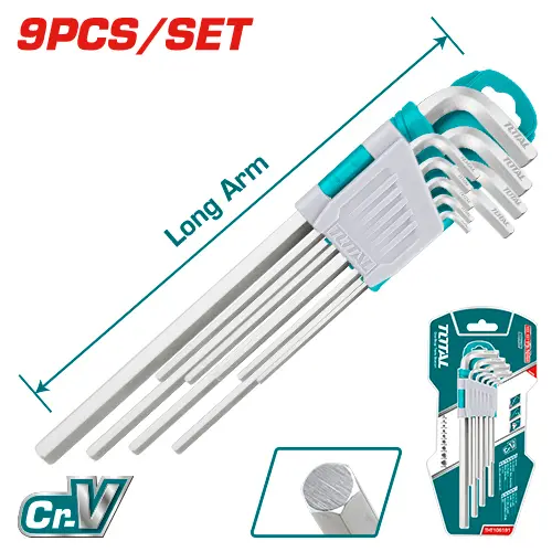 Juego de Llaves Hexagonales 1.5mm-10mm (9 Pzs) - CRV - TOTAL