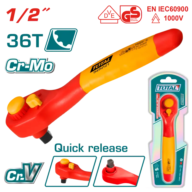 Llave Críquet Aislada 1000V 1/2Pulg - TOTAL
