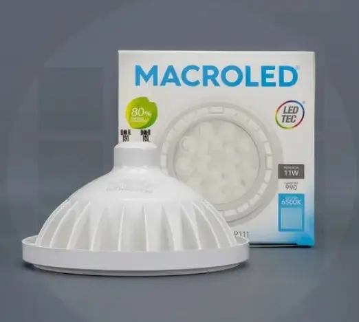 Lámpara LED AR111 15w 2700k GU10 Negra - Macroled