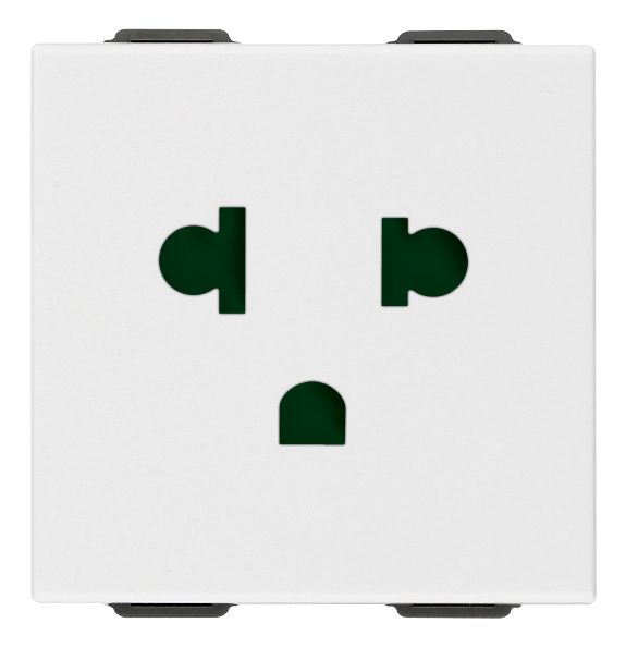 Pico Toma 2P+T 16A USA+EU Neve Blanco - 09248 VIMAR