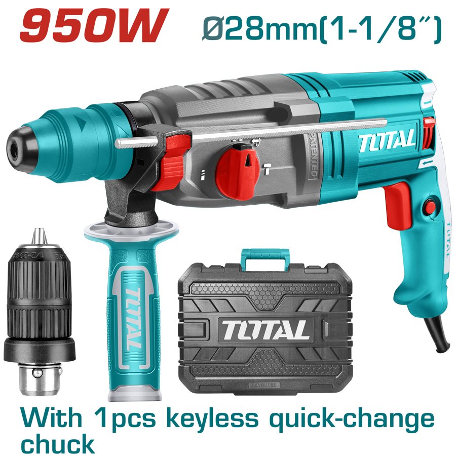 Rotomartillo 950W 28MM (portabrocas Cambio Rápido) - TH309288-2 - Total