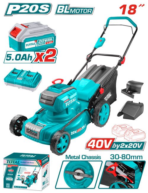 Cortacésped a Batería 20V+20V Bl- 2BAT/CAR - TLMLI20186 - Total