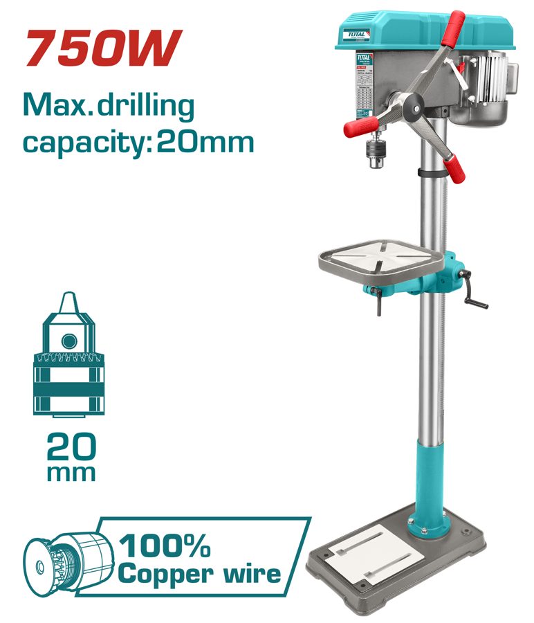 Taladro de Columna 750W - TDP207505 - Total